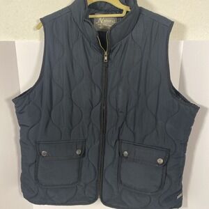 Natural Reflection XXL Quilted‎ Zip Front Vest Black Womens S1